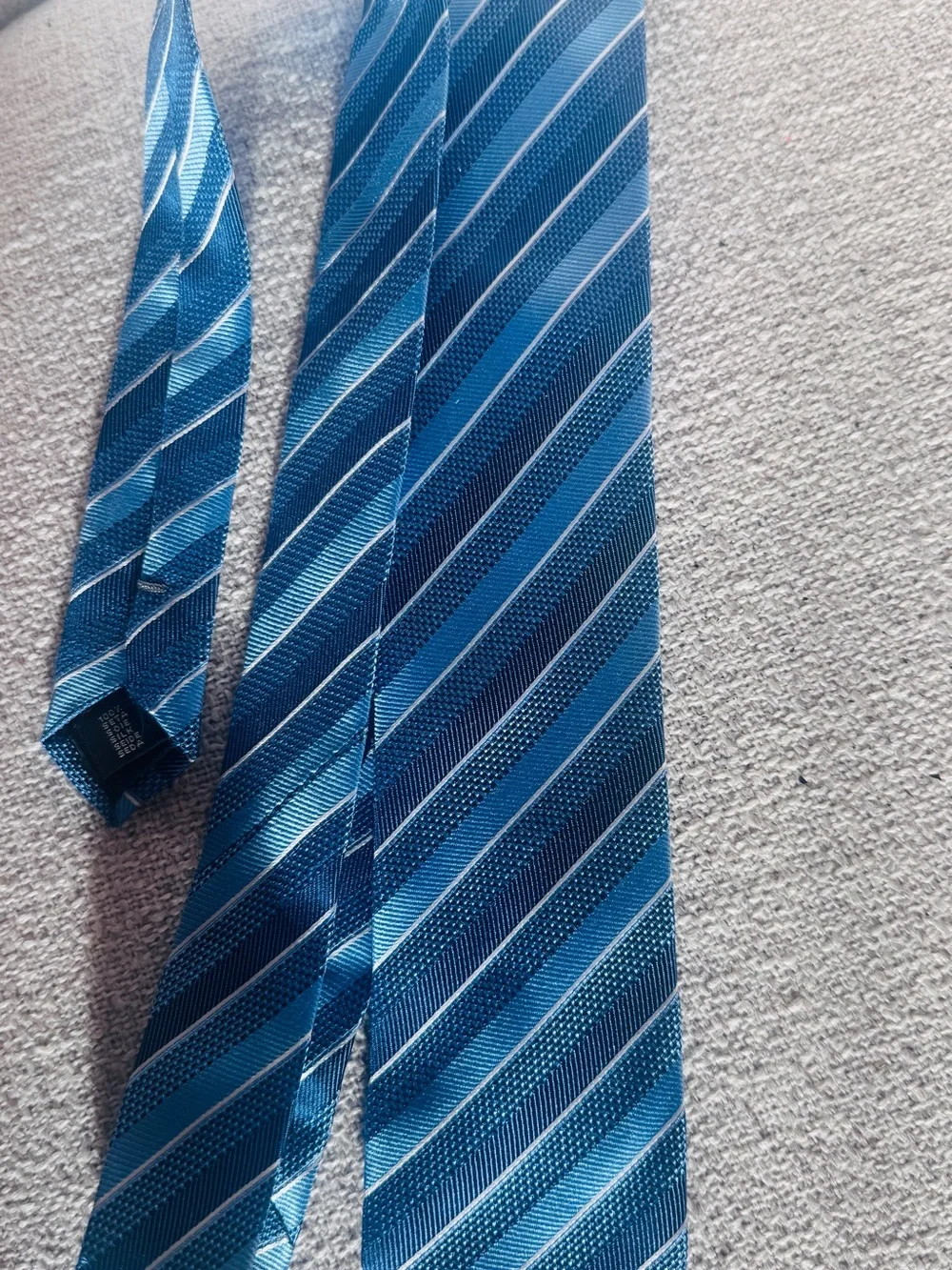 Italian Cristian Burg Blue Striped Men's Tie